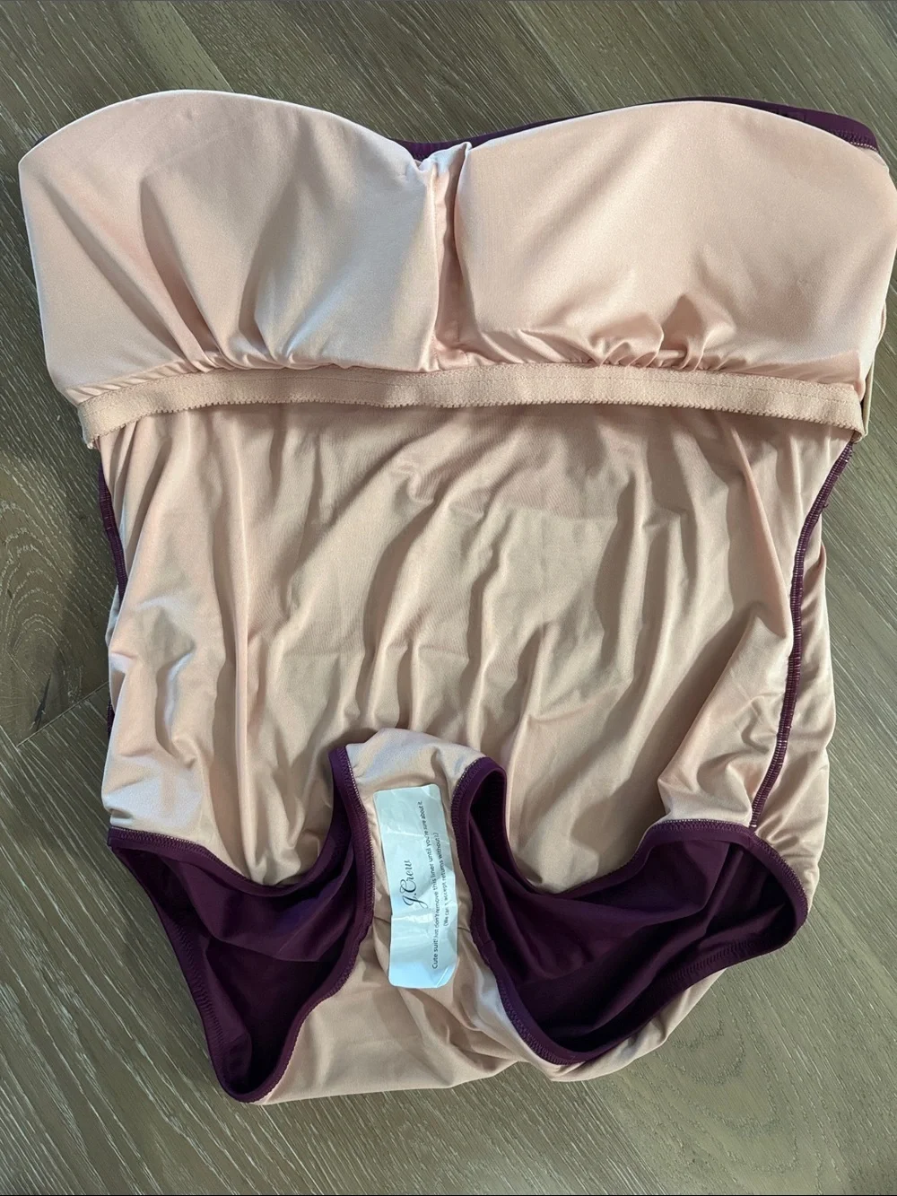 NWT J.Crew Gemma Ruched Bandeau One-Piece Swimsuit Womens 20 Maroon Simple Beach